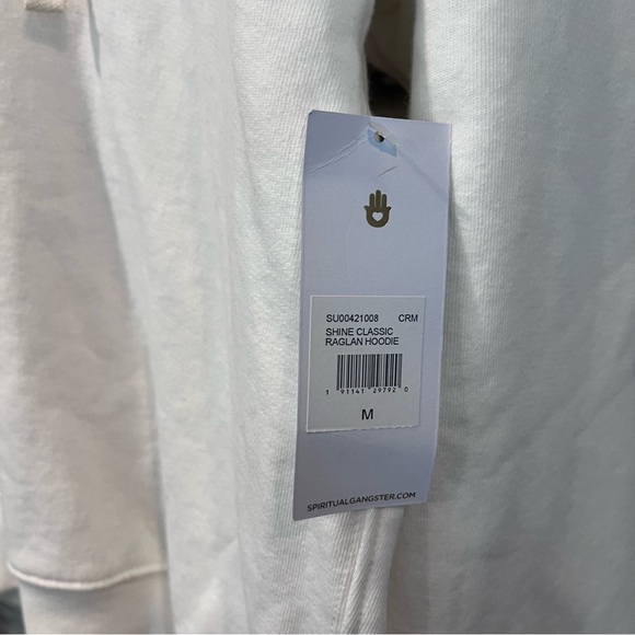 Spiritual Gangster Shine Classic Raglan Hoodie Cream Women’s Medium (FLAWED) - Picture 13 of 16